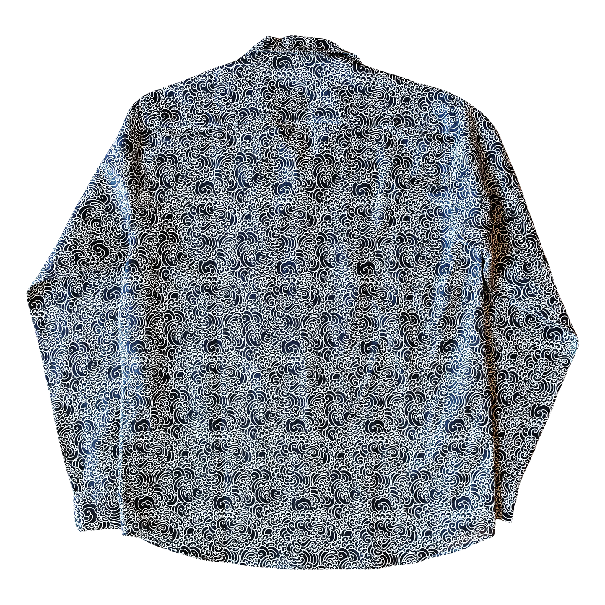 "GUY LE TATOOER X LOCO MOSQUITO" ALLOVER BLACK WAVES HAWAIIAN SHIRT