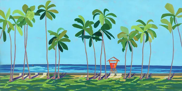 "Kaimana Beach" Waikiki  Tower Series - Archival Print