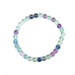 Rainbow Fluorite 6mm Beaded Bracelet