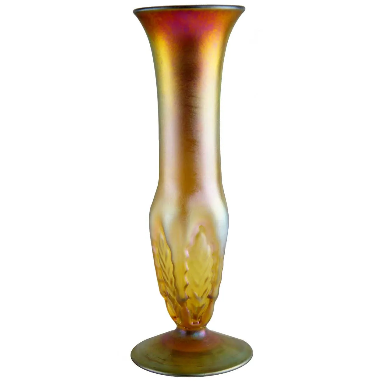 Rare American Nash Iridescent Gold Art Glass Vase