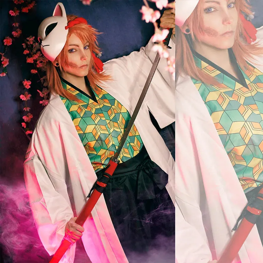 【READY TO SHIP】 Demon Slayer: Kimetsu no Yaiba Sabito and Makomo Cosplay Costume mp005379