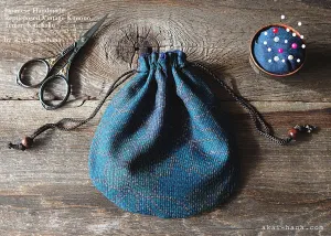 Repurposed Vintage Kimono Temari Kinchaku Purse, tkvk0005