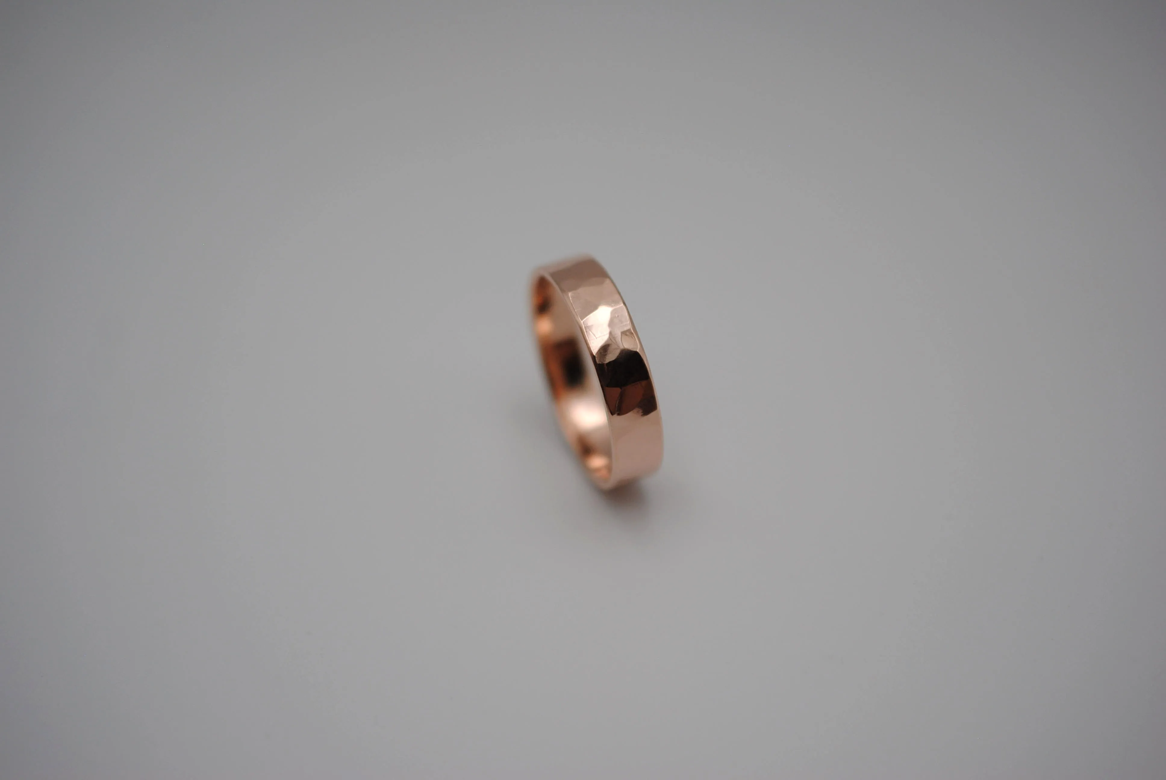 Ring Band: Rock Texture, Rose Gold Finish, 5mm Wide