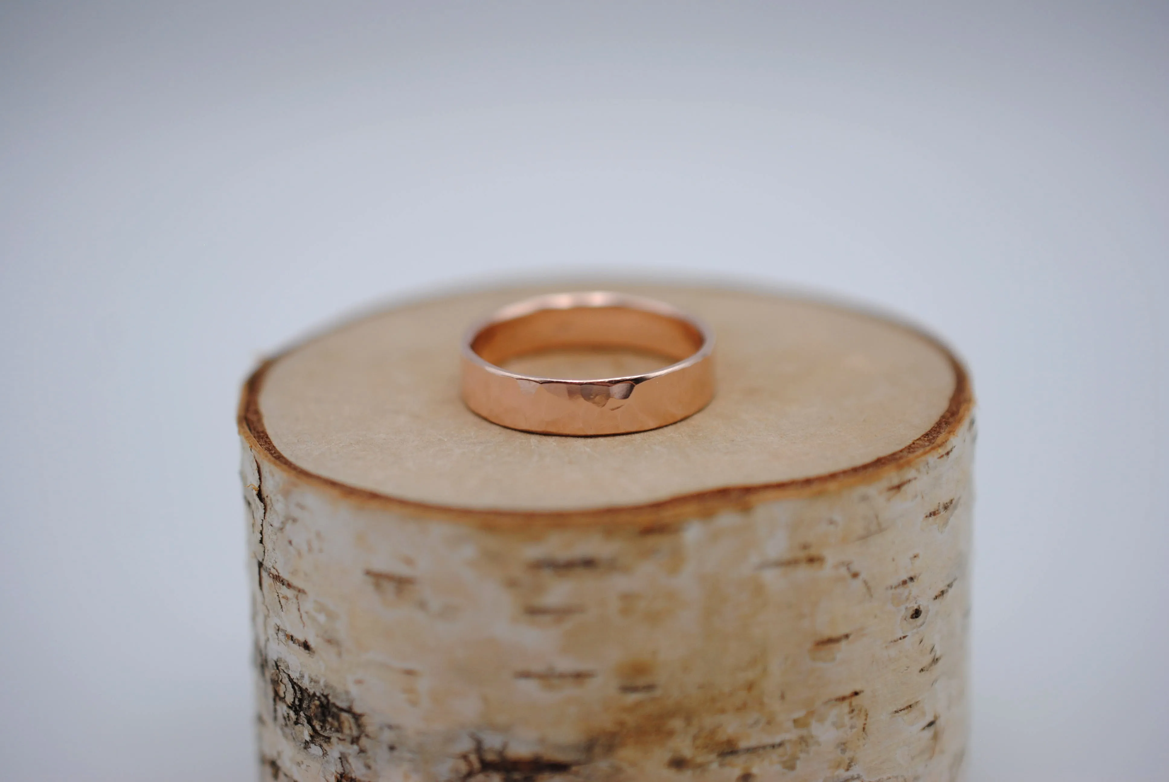 Ring Band: Rock Texture, Rose Gold Finish, 5mm Wide