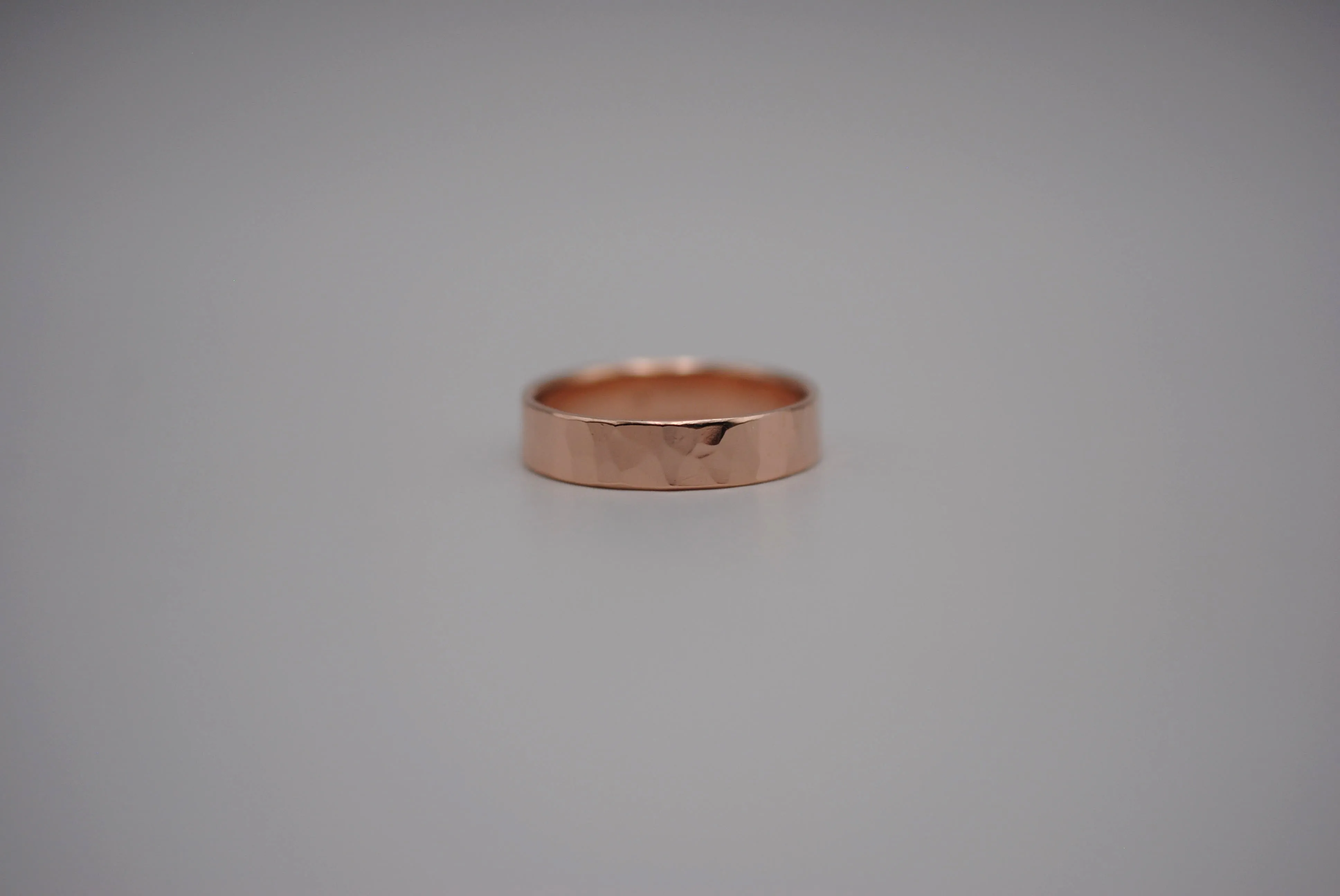 Ring Band: Rock Texture, Rose Gold Finish, 5mm Wide