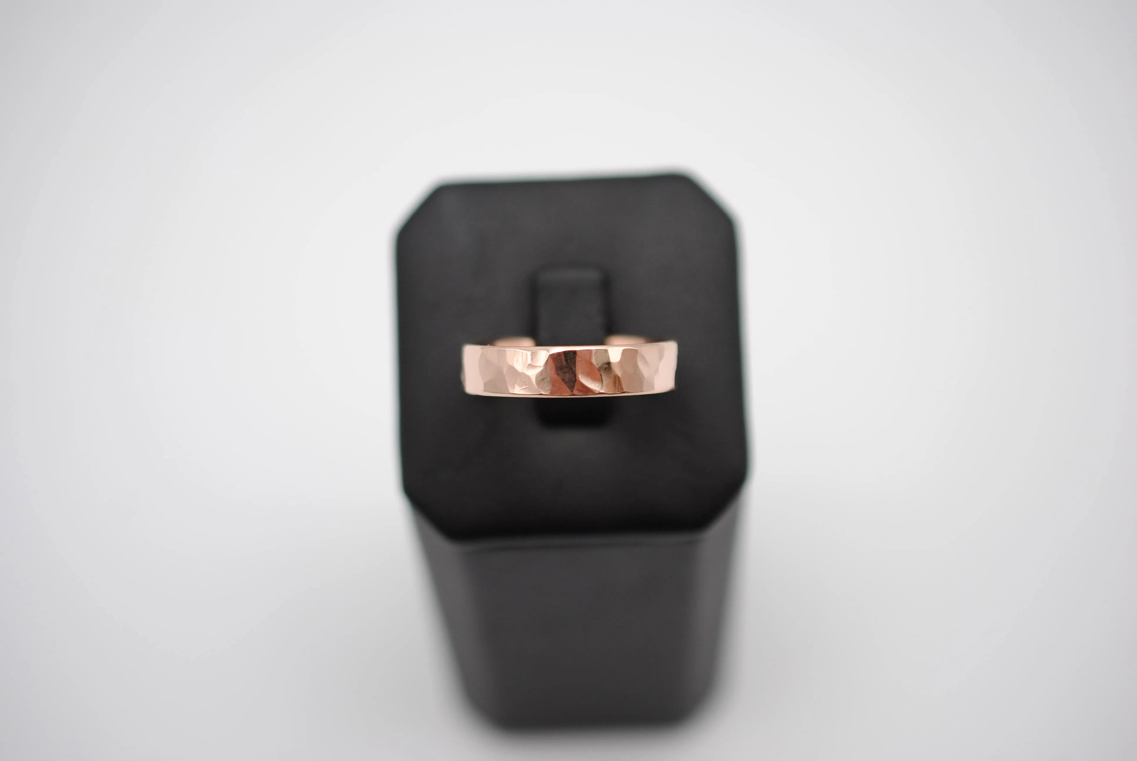 Ring Band: Rock Texture, Rose Gold Finish, 5mm Wide