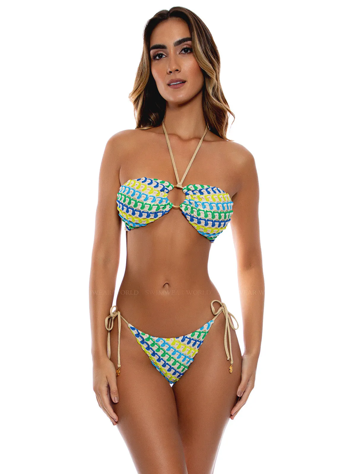 Ring Bandeau-Seamless Tie Side Bikini
