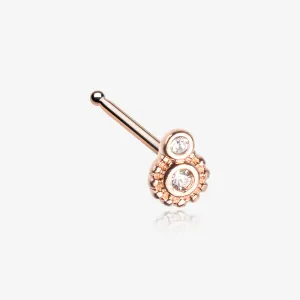 Rose Gold Steampunk Sparkle Gear Nose Stud Ring