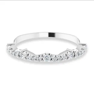 Round Diamond Wedding Band With Curves