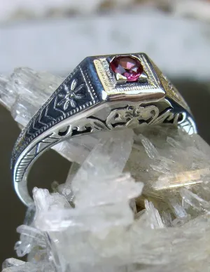 Ruby Ring, Antique Reproduction Art Deco Wedding Jewelry #D155