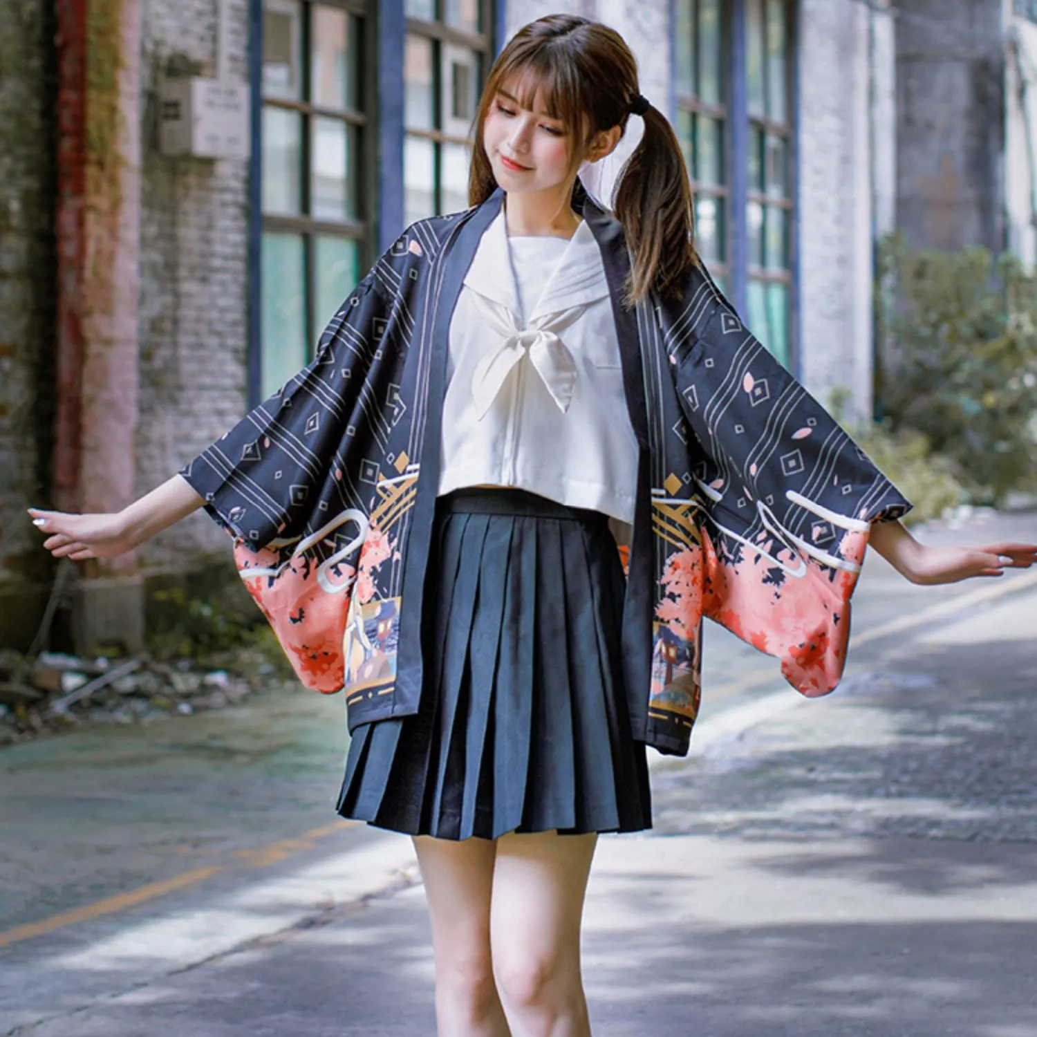 Sakura Dark Kimono Shirt