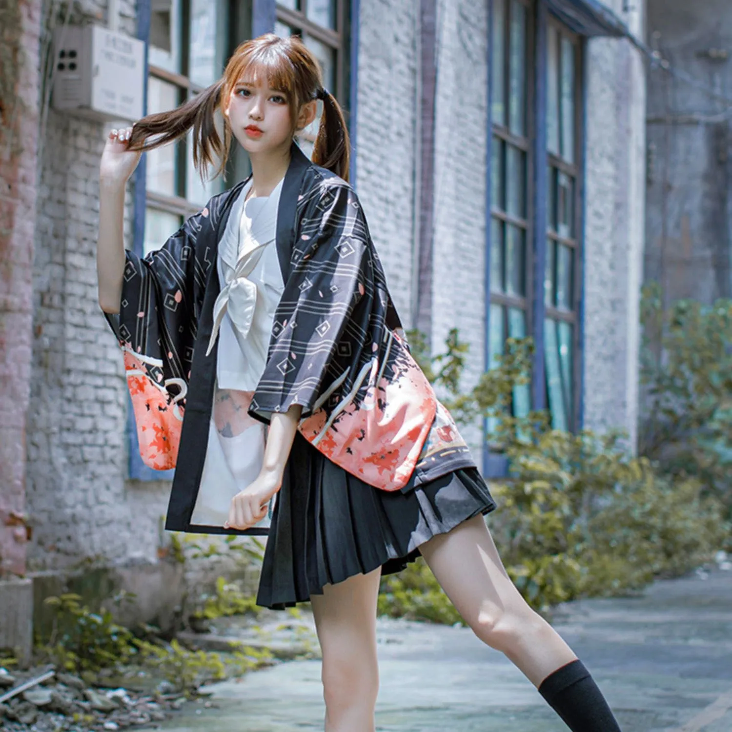 Sakura Dark Kimono Shirt