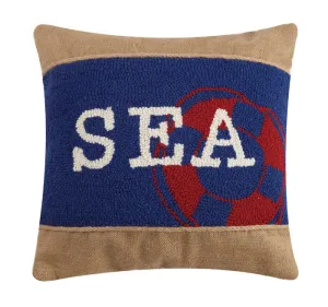 Sea Burlap Hook Pillow