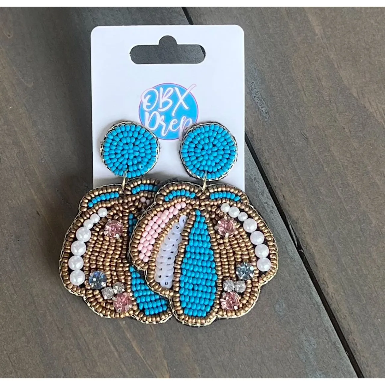 Seascape SeaShell Seed Bead & Pearl Drop Earrings