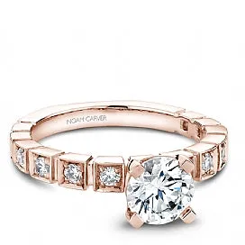 Shared Prong Engagement Ring B008-01RM