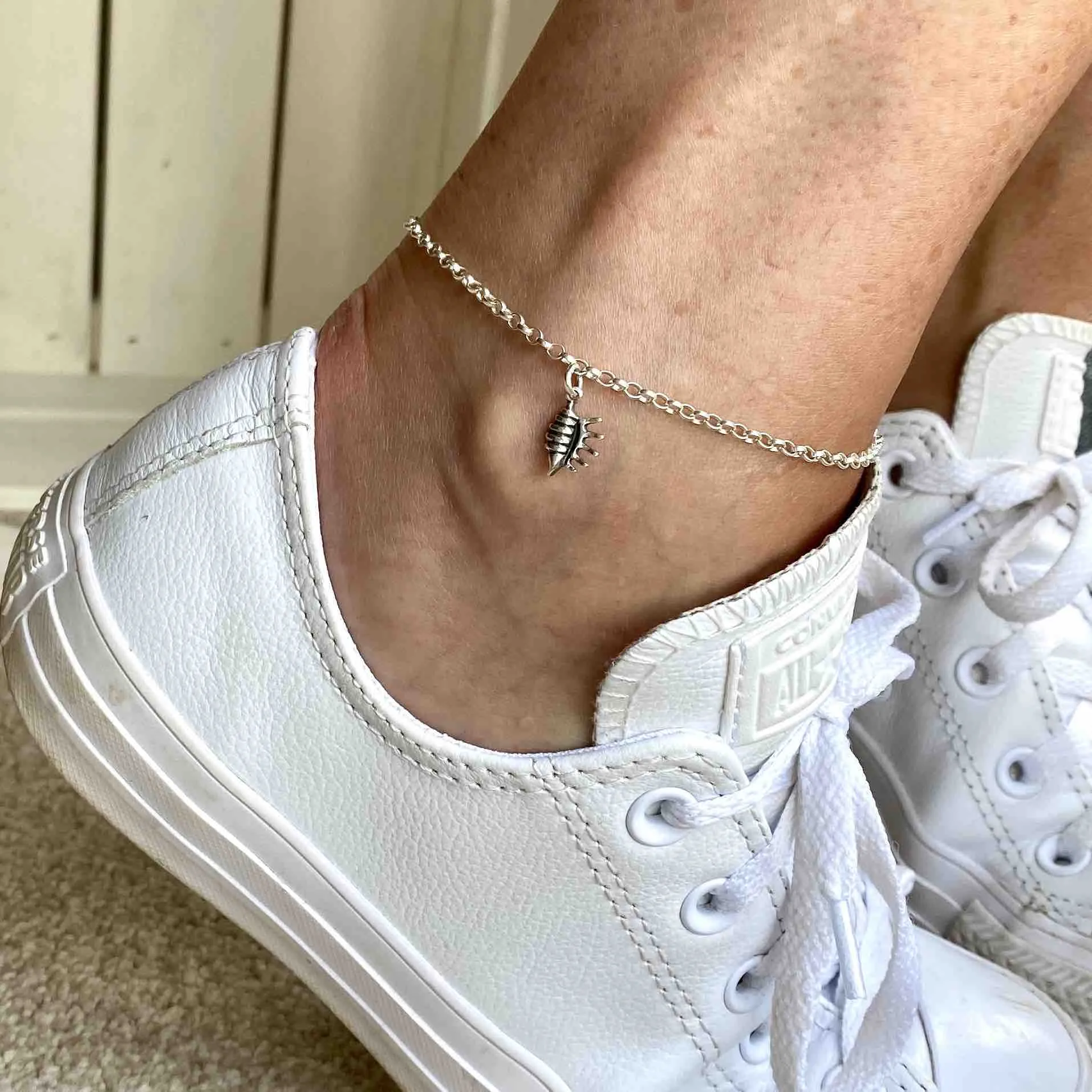 Silver Conch Shell Anklet
