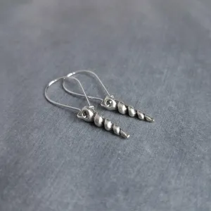 Silver Seashell Earrings, little shell earring, small seashell earring, antique silver seashell, vacation earring, beach earring, souvenir