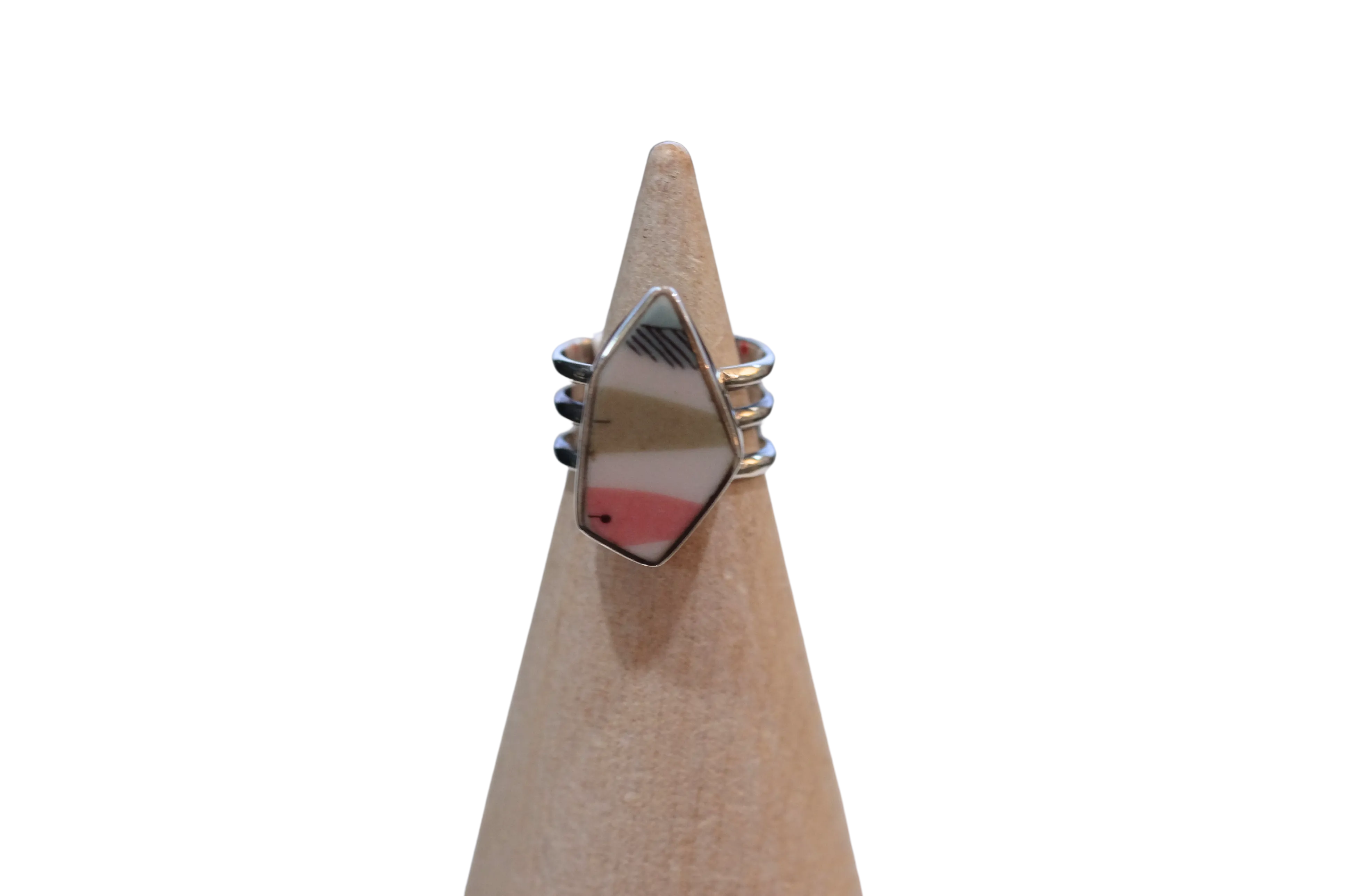 Size 5 Art Deco Striped Ring