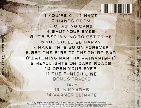 Snow Patrol: Eyes Open (CD, Album, S/Edition)