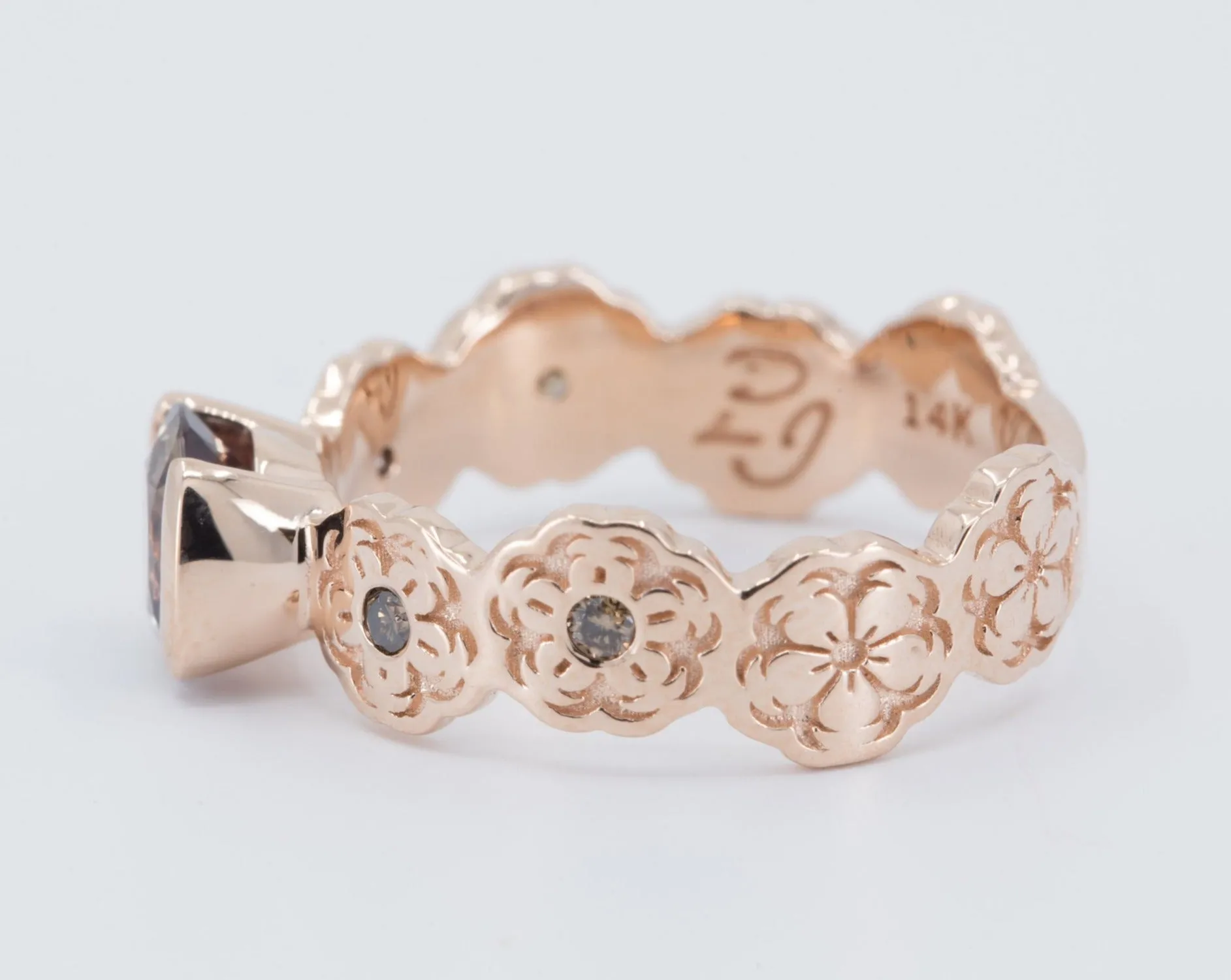 Solitaire Cherry Blossom Engagement Ring - Setting Only
