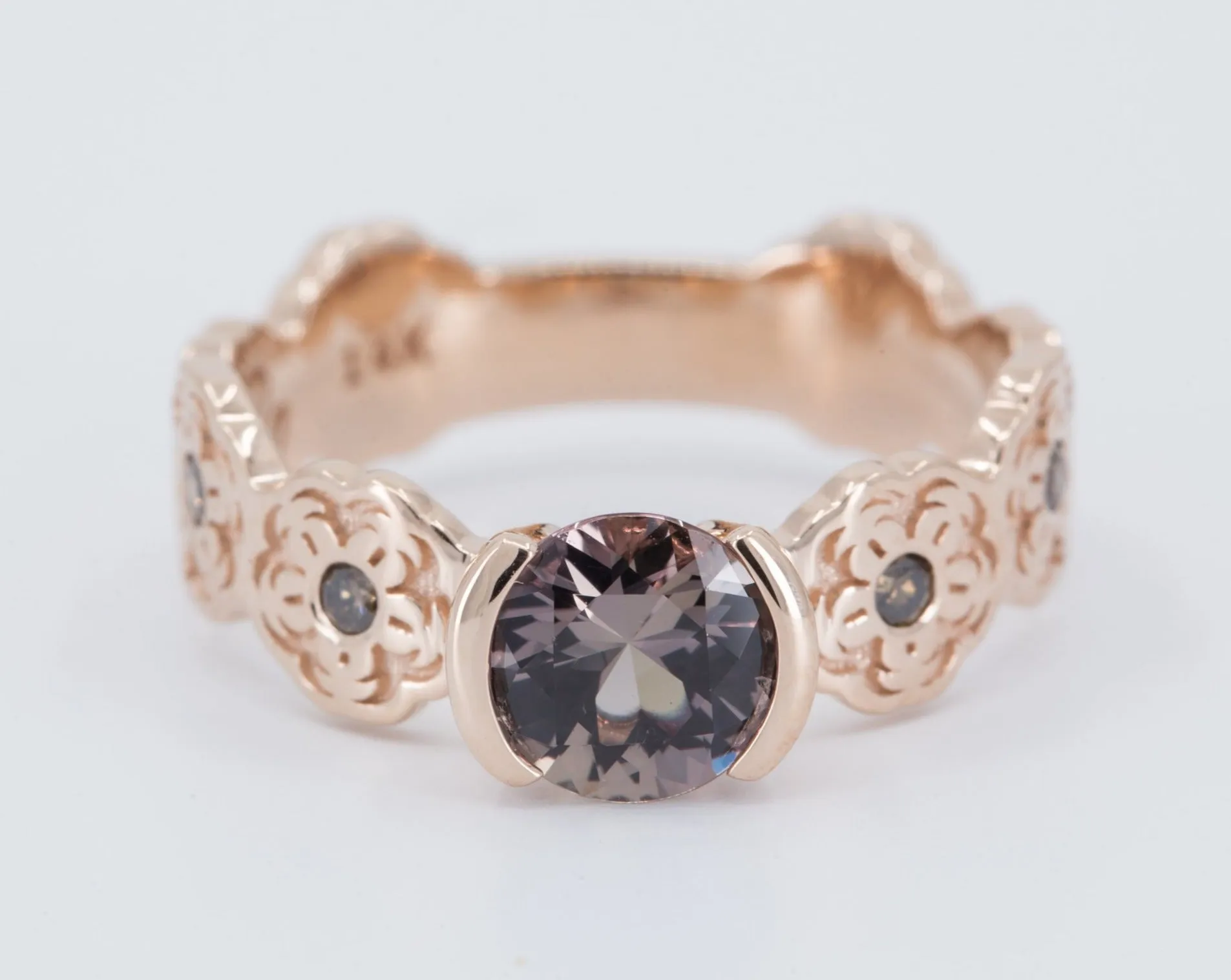 Solitaire Cherry Blossom Engagement Ring - Setting Only