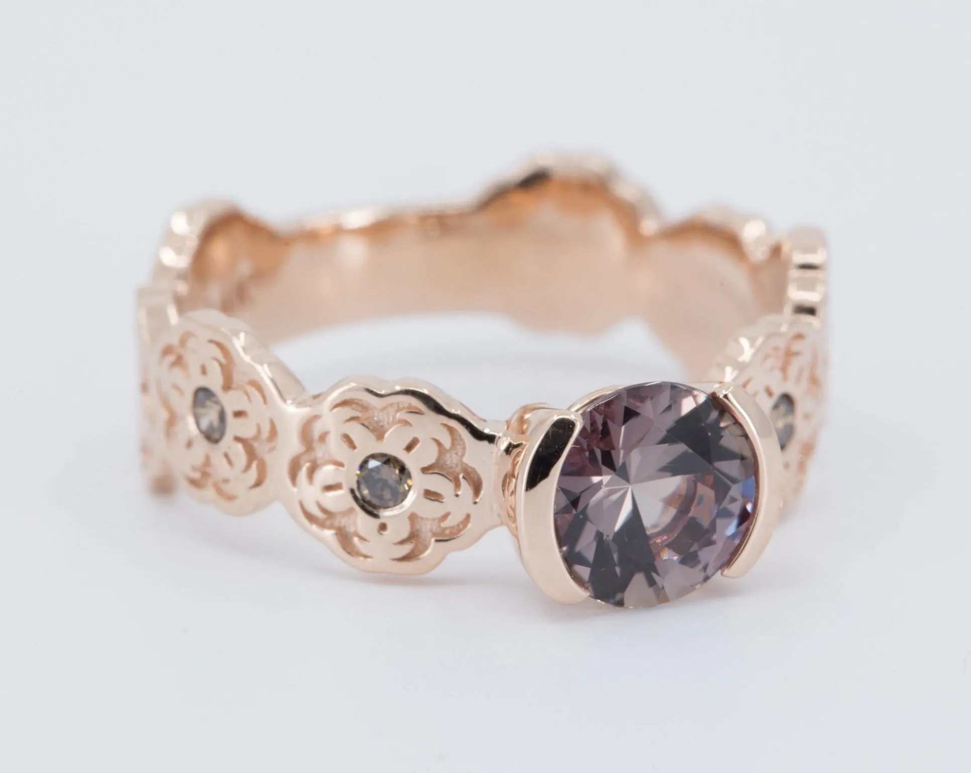Solitaire Cherry Blossom Engagement Ring - Setting Only