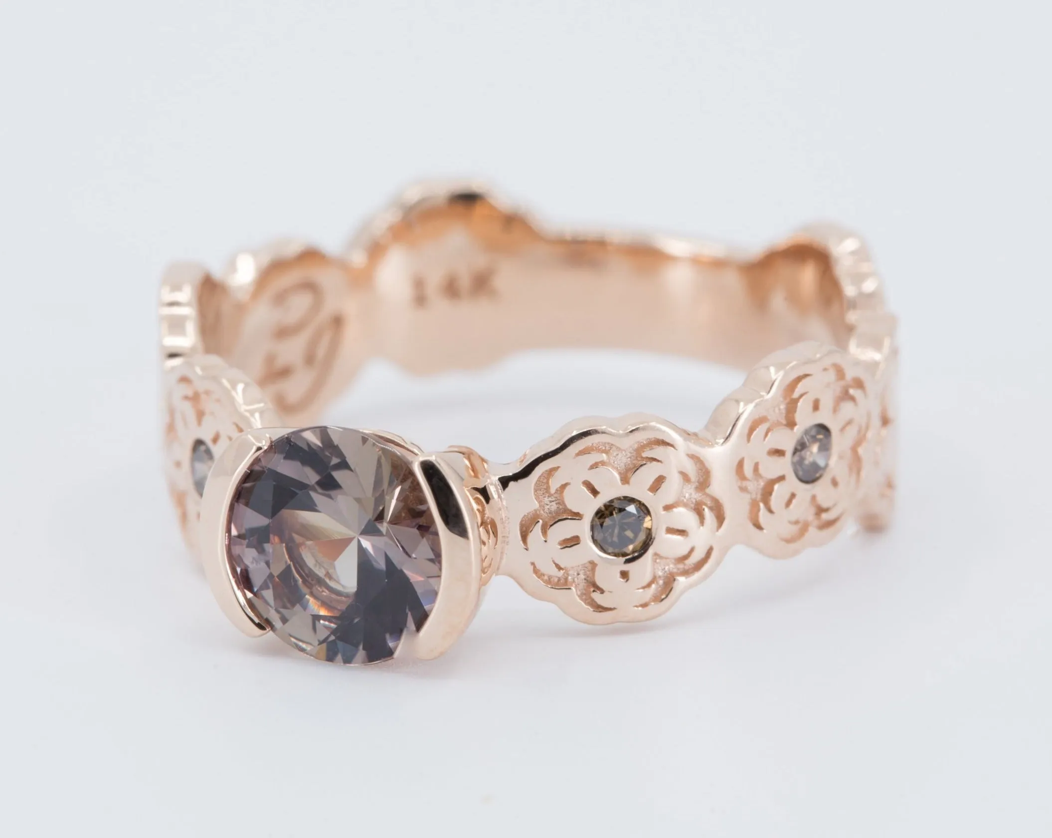 Solitaire Cherry Blossom Engagement Ring - Setting Only