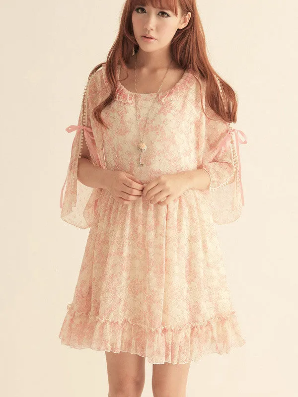 spring blossom chiffon dress