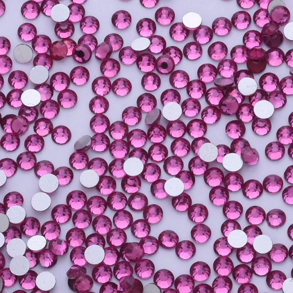 SS10 1440PCS Fuchsia  Non Hot Fix Crystal, Flat Back 3D Rhinestones DIY Phone case Nail art design deco supplies