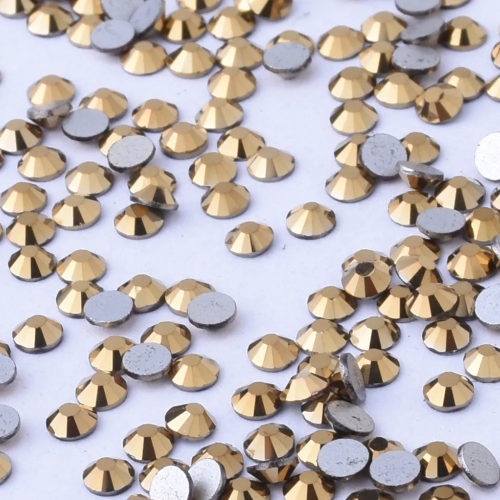 SS10 1440PCS Gold Non Hot Fix Crystal, Flat Back 3D Rhinestones DIY Phone case Nail art design deco supplies
