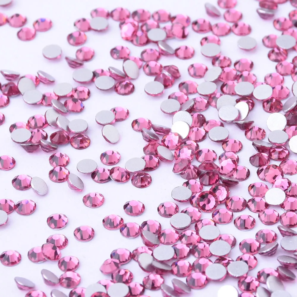 SS10 1440PCS Rose Red  Non Hot Fix Crystal, Flat Back 3D Rhinestones DIY Phone case Nail art design deco supplies