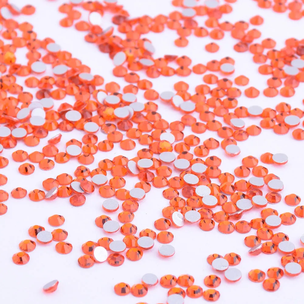 SS3 1440PCS Orange red  Non Hot Fix Crystal, Flat Back 3D Rhinestones DIY Phone case Nail art design deco supplies
