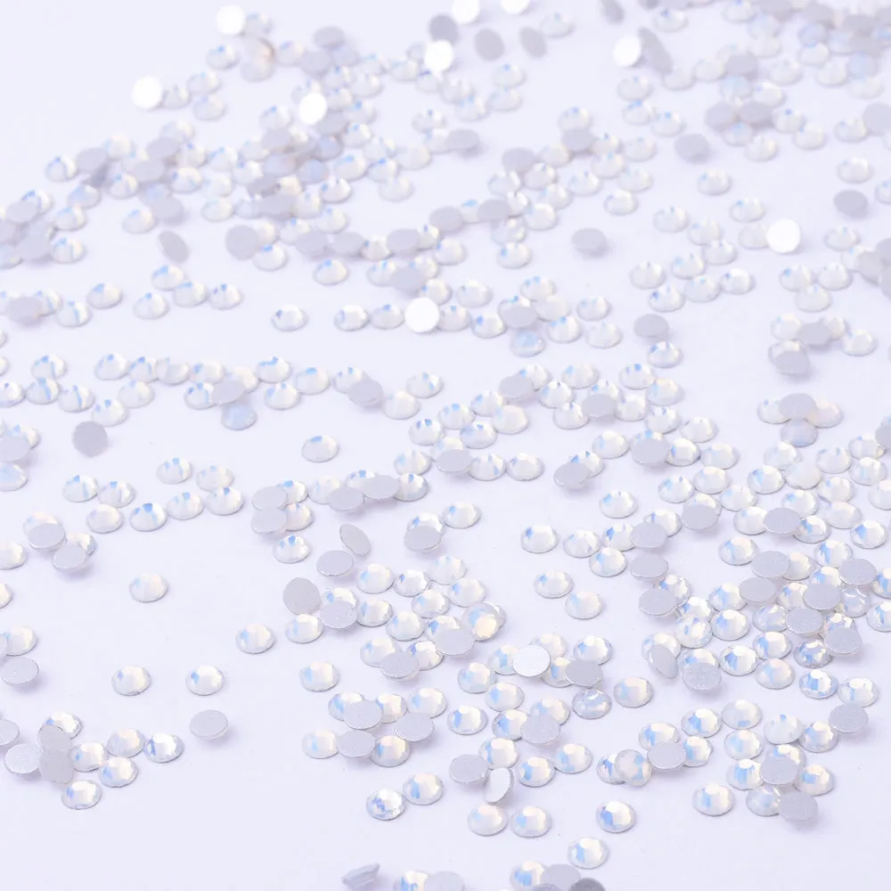SS3 1440PCS White opal Non Hot Fix Crystal, Flat Back 3D Rhinestones DIY Phone case Nail art design deco supplies