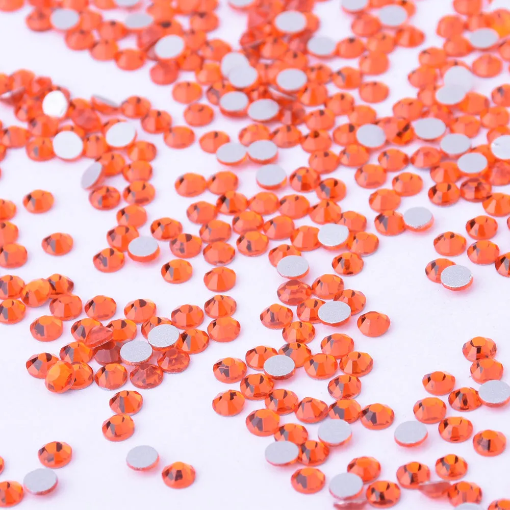 SS5 1440PCS Orange red  Non Hot Fix Crystal, Flat Back 3D Rhinestones DIY Phone case Nail art design deco supplies