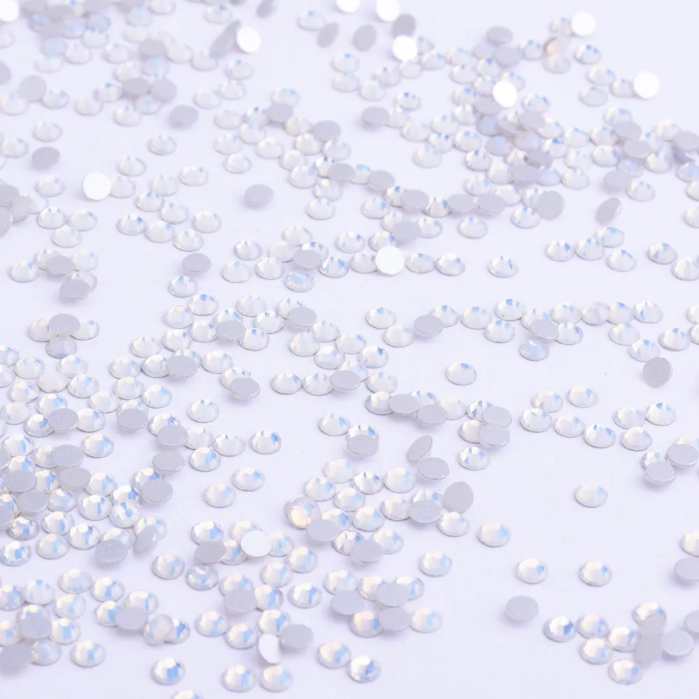 SS6 1440PCS White opal Non Hot Fix Crystal, Flat Back 3D Rhinestones DIY Phone case Nail art design deco supplies