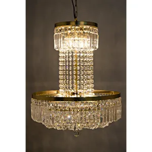 St. Petersburg Chandelier, Antique Brass and Glass