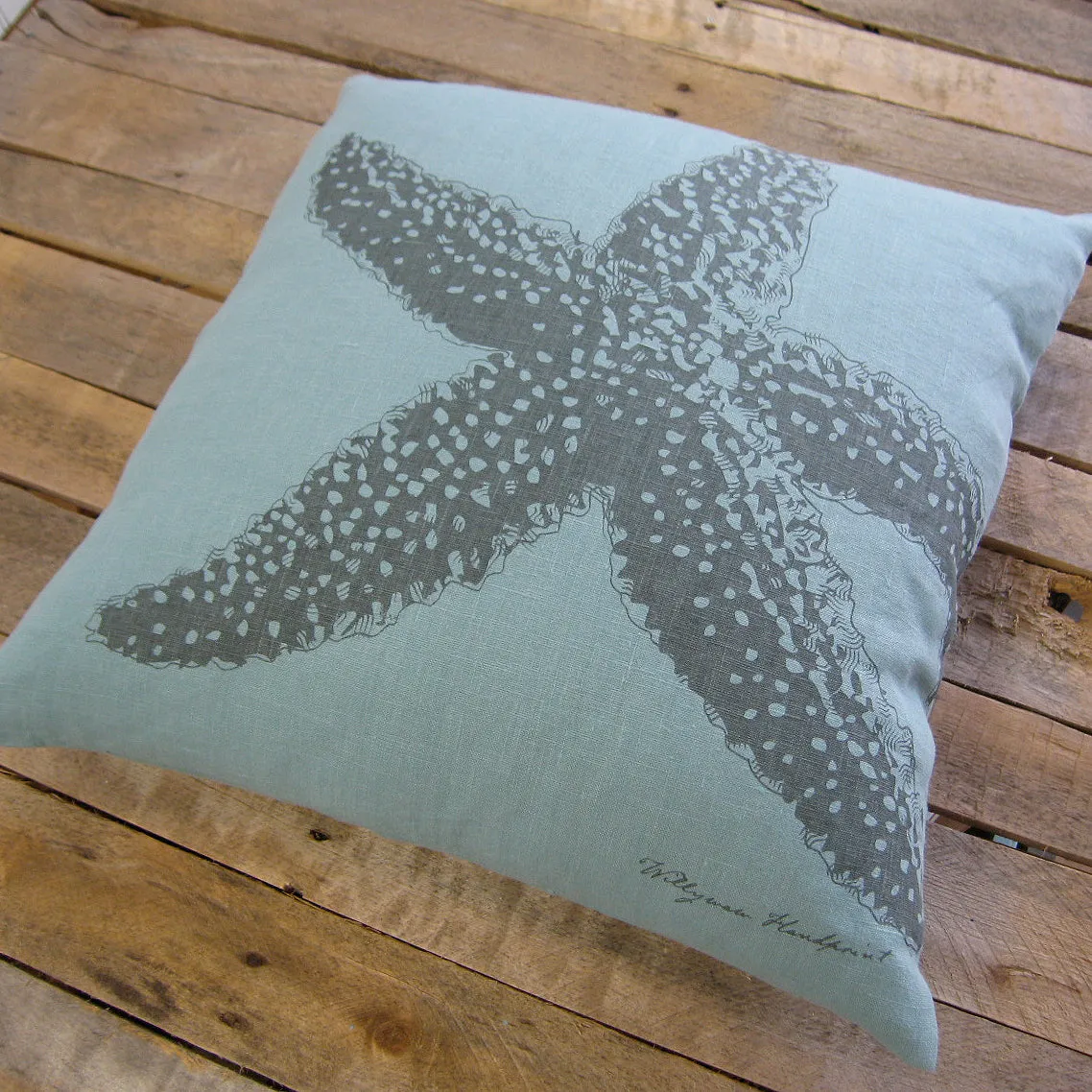 Starfish Pillow, Charcoal, 20"