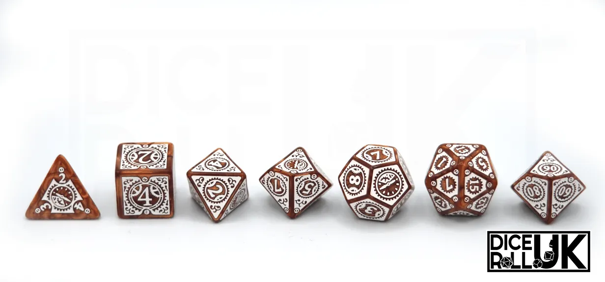Steampunk Clockwork - Caramel & White
