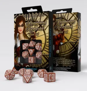 Steampunk Clockwork: Dice Set - Caramel & White