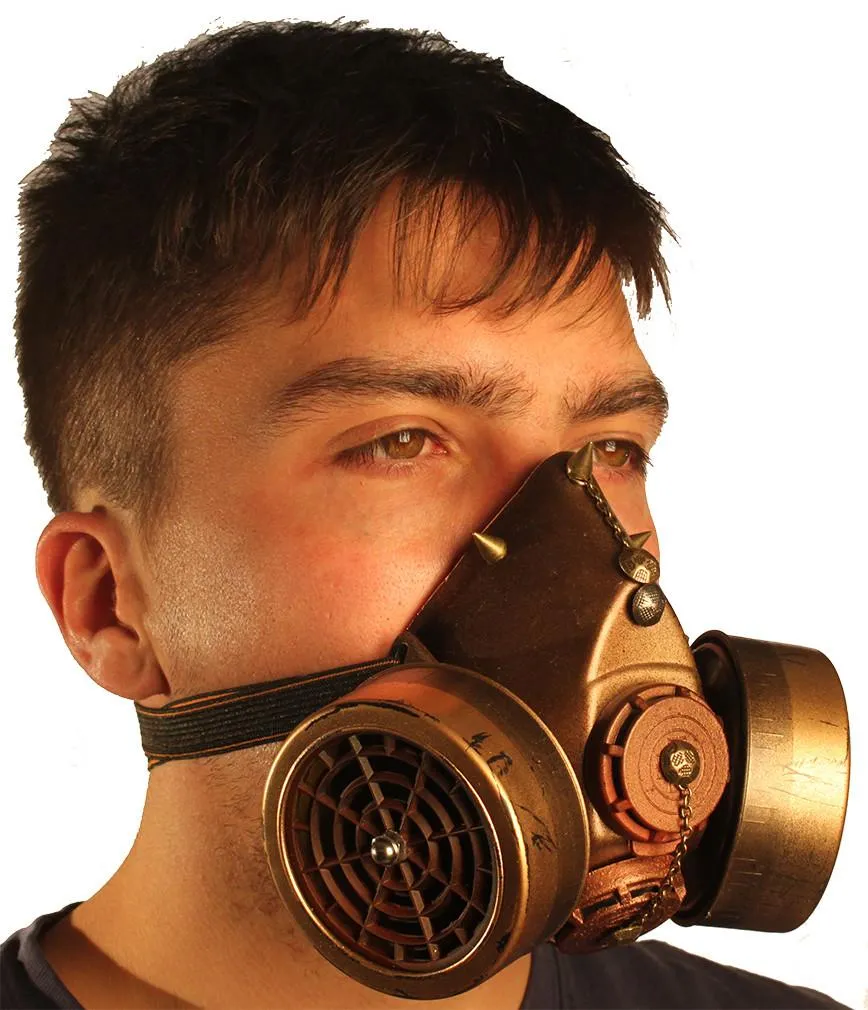 Steampunk Gas Mask Respirator with Dual Cartridges