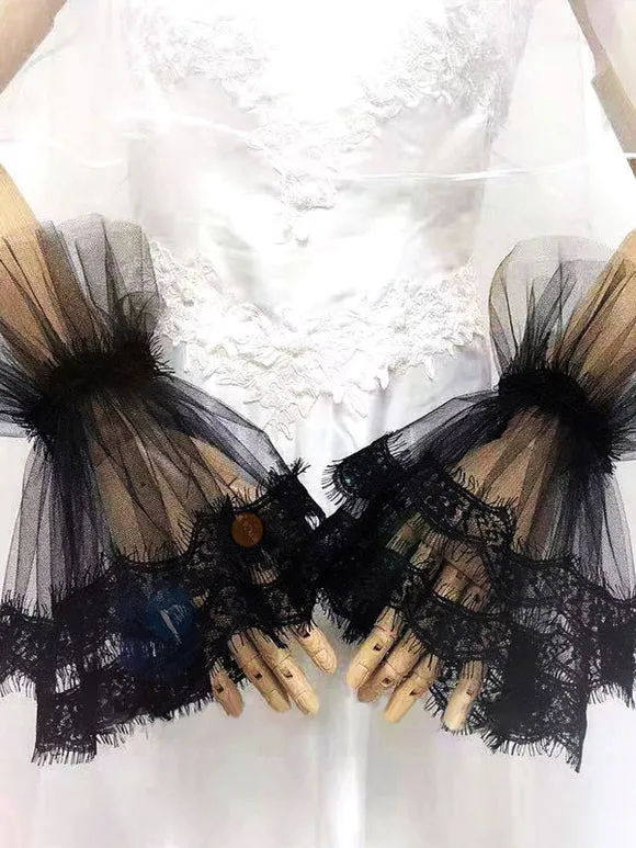 Steampunk Lolita Accessories Black Lace Polyester Fiber Accessory Lace Miscellaneous