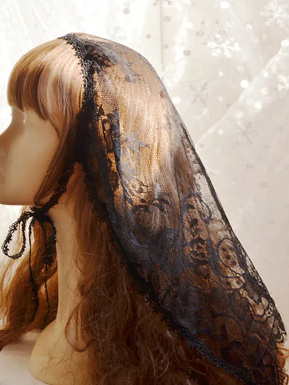 Steampunk Lolita Accessories Black Polyester Headwear Lace Miscellaneous