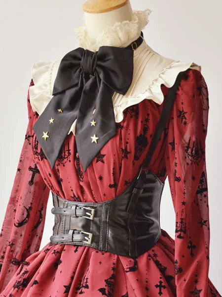Steampunk Lolita Corset Metallic Buckle PU Lolita Bustier