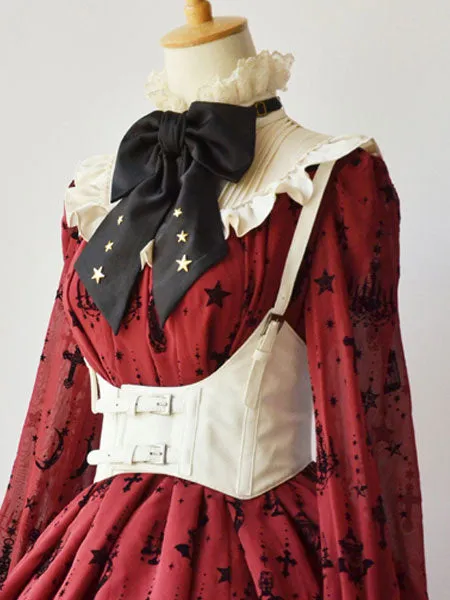 Steampunk Lolita Corset Metallic Buckle PU Lolita Bustier