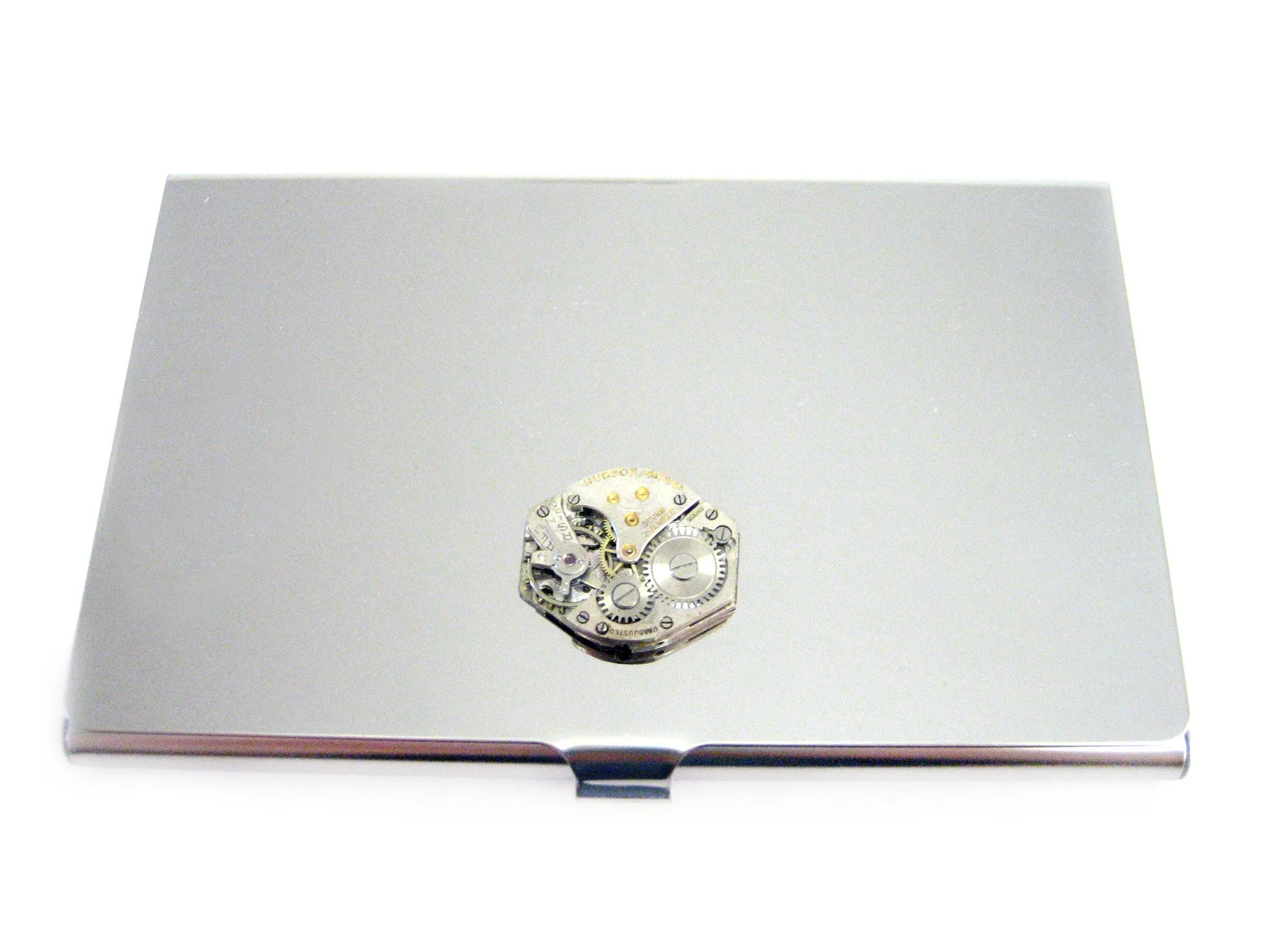 Steampunk Round Watch Gear Business Card Holder