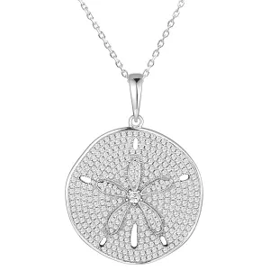 Sterling Silver Alamea Pave CZ Sand Dollar Pendant