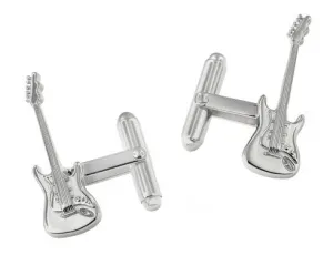 Sterling Silver Electric Guitar Cufflinks