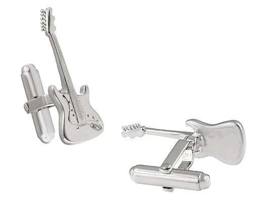 Sterling Silver Electric Guitar Cufflinks