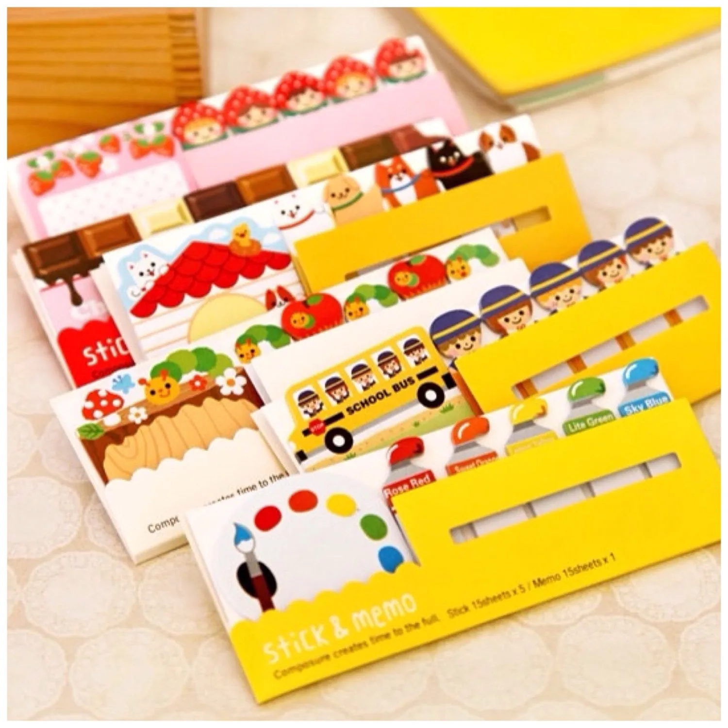 Sticky Post It Memo Note Pad - Colorful paint SS714