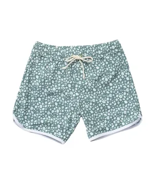 Swim Shorts in Sage Green Shell Print